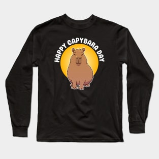 Cute Happy Capybara Day Long Sleeve T-Shirt